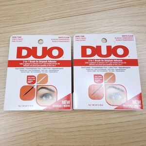 DUO Strip Lash Adhesive Brush On Extension Glue False Lashes Dark Tone 2-PACK